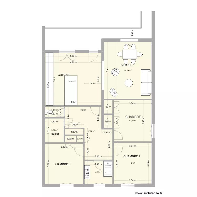 EXUPERY   1&deg;E  PROJET. Plan de 