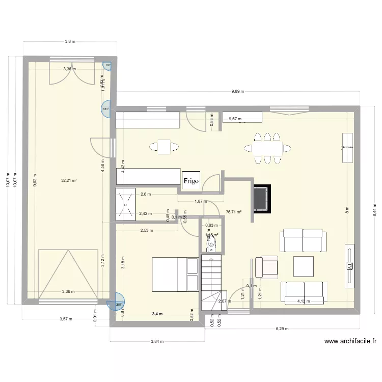 LA BONNE EAU V2. Plan de 3 pièces et 112 m²