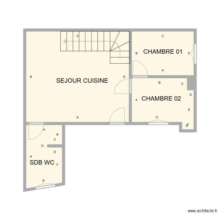 PLOMB RDC FRANCOIS 1ER. Plan de 5 pièces et 28 m2