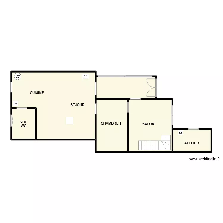 HAMET. Plan de 6  et 87 m²