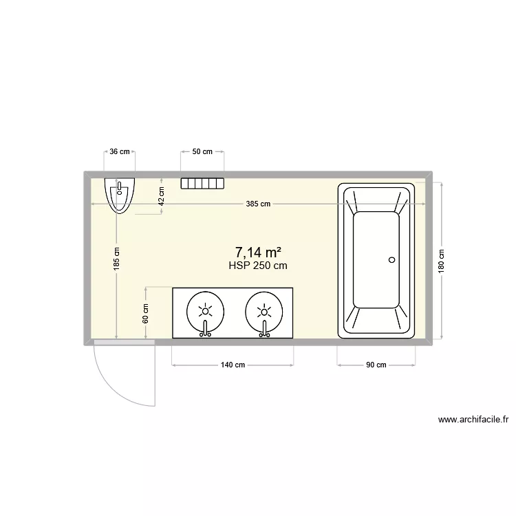 sale de bain. Plan de 
