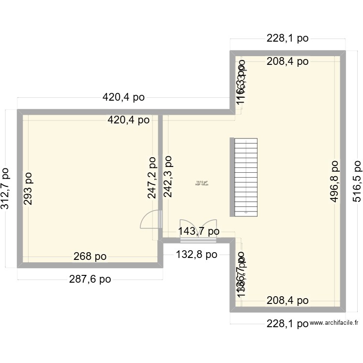 RANDONNEUR. Plan de 1 pièce et 140 m2