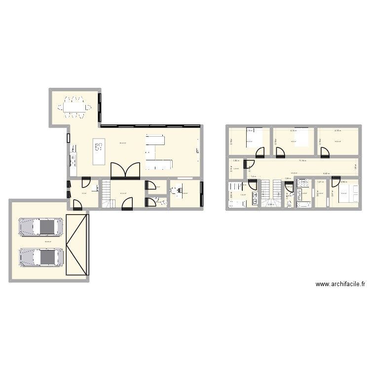 maison. Plan de 17 pièces et 262 m2