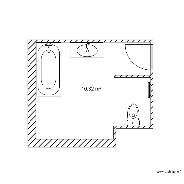Landais SSB existante. Plan de 1 pièce et 10 m2