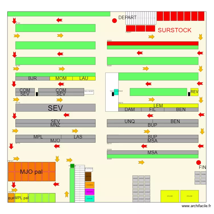 mezza &eacute;tag&egrave;res 19/12/2023. Plan de 