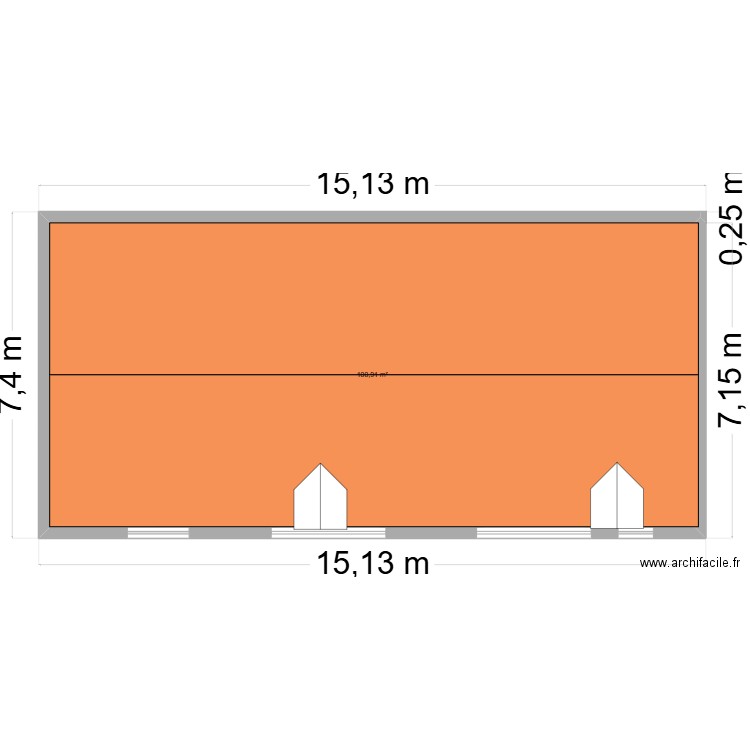 volet. Plan de 1 pièce et 101 m2