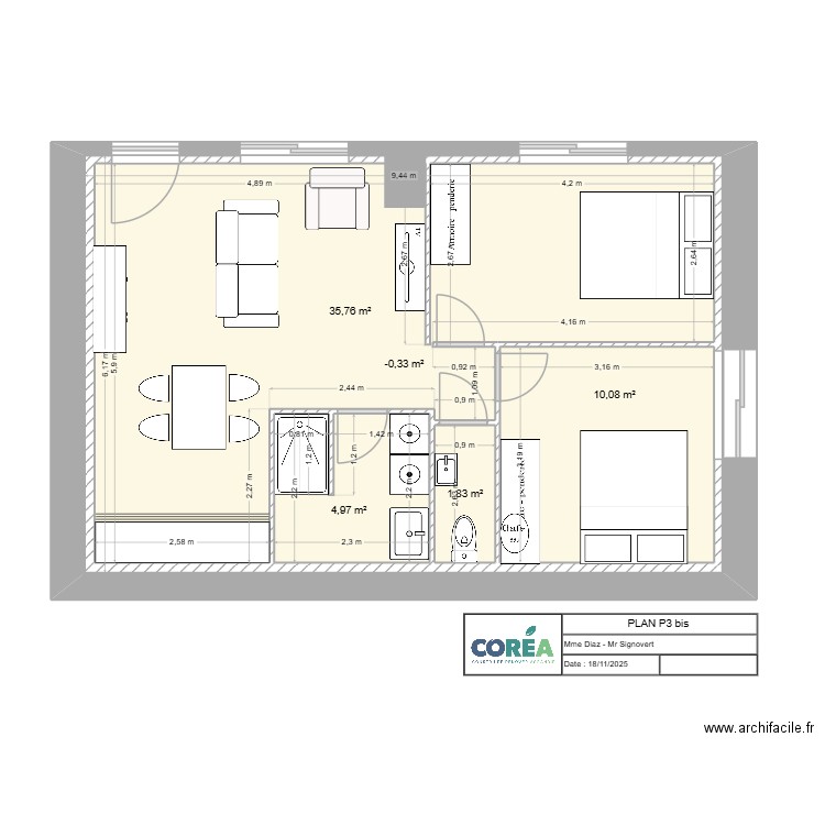 PLAN AMELIE P4. Plan de 5 pièces et 111 m2