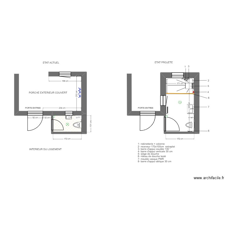 BOGLIO ADAPT. Plan de 1 pièce et 2 m2