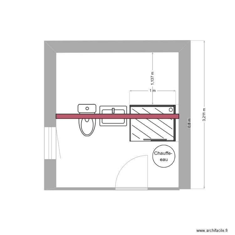 SDEtageDouche. Plan de 0 pièce et 0 m2
