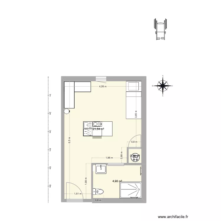 054552622566. Plan de 3  et 27 m²