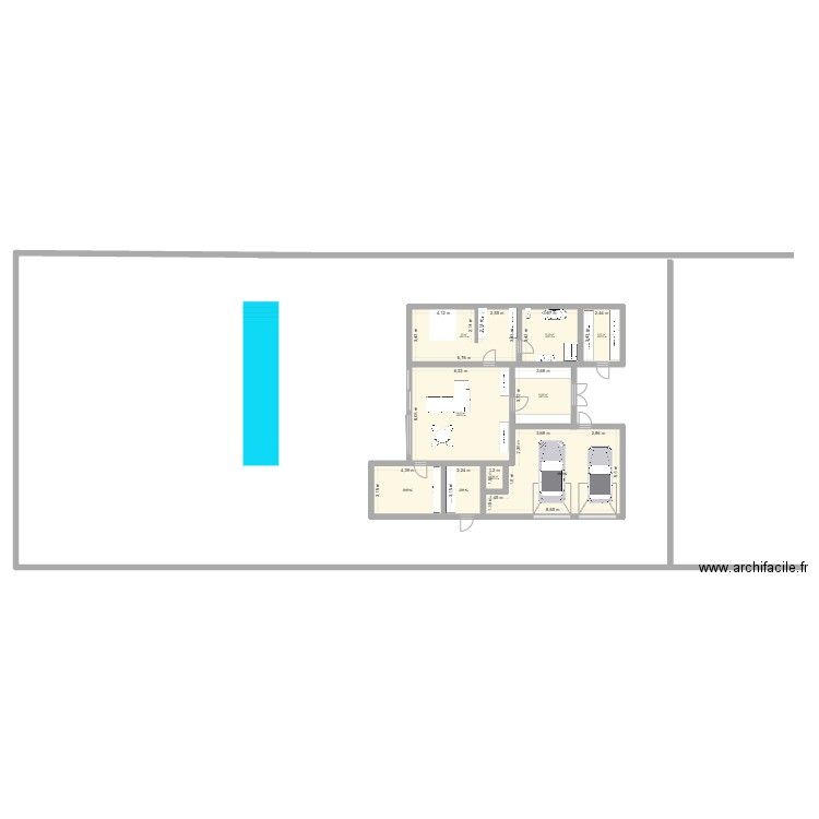 projet 7. Plan de 9 pièces et 159 m2