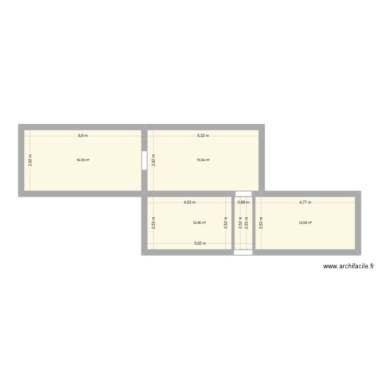 chambre parentale. Plan de 4 pièces et 56 m2