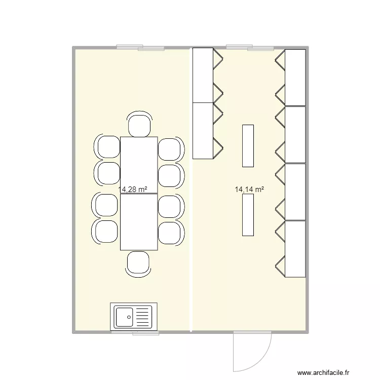 AXIS OULLINS RAJOUT SALLE DOUBLE. Plan de 