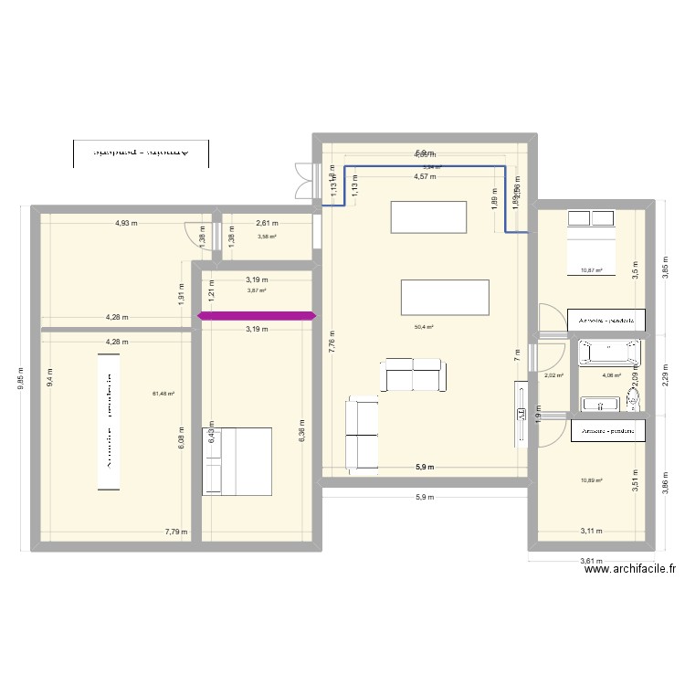 MAISON 13 X 10. Plan de 8 pièces et 199 m2