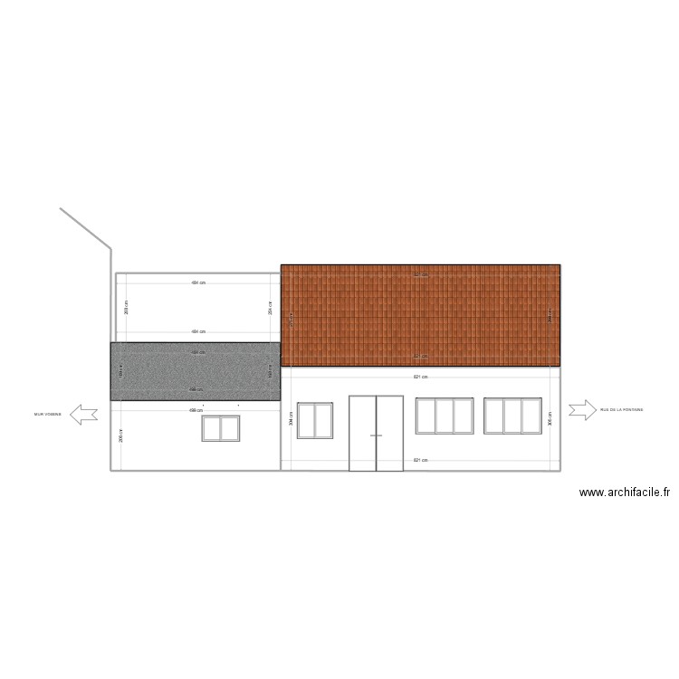plan 1 avant tavaux. Plan de 5 pièces et 78 m2