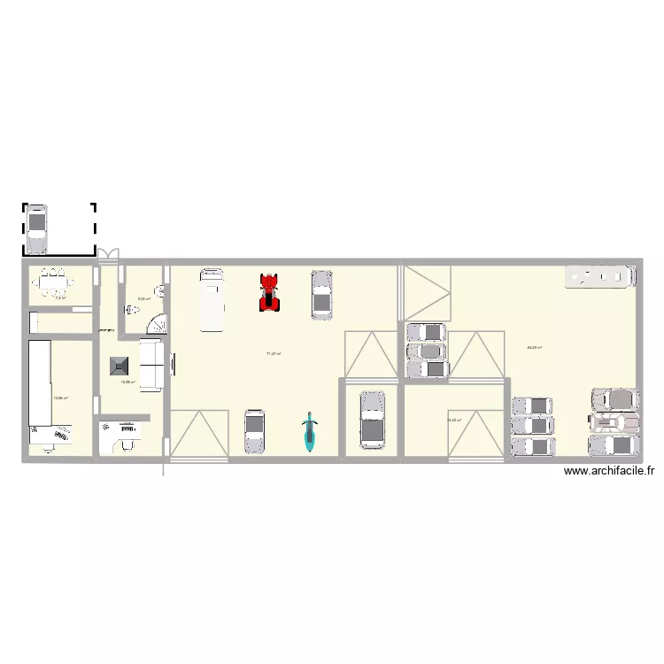 garage de merde noah. Plan de 8  et 201 m²