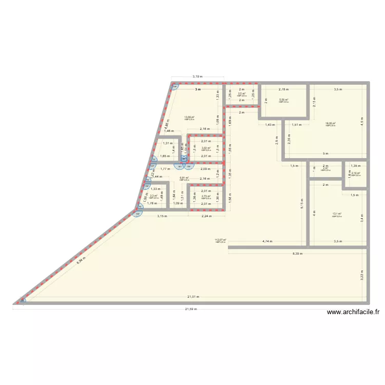 NGOUSSO_DJI. Plan de 12 Pièces et 185 m²