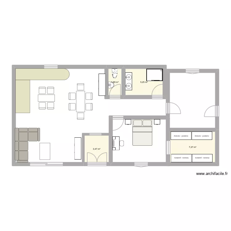 Maison id&eacute;e plan. Plan de 4  et 18 m²