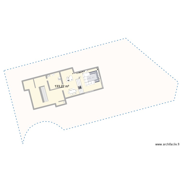 CHEMIN ARTUR RDC_2. Plan de 1 pièce et 133 m2