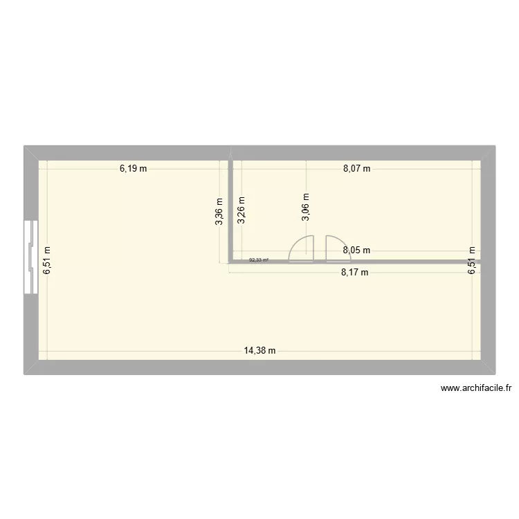 v01. Plan de 1  et 92 m²