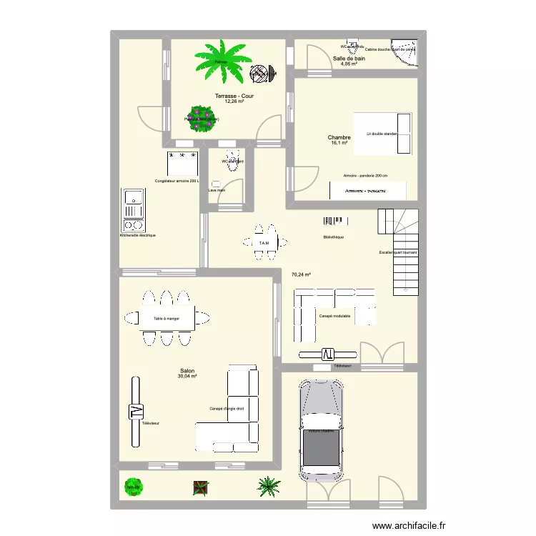 PLASS. Plan de 5 pièces et 133 m²