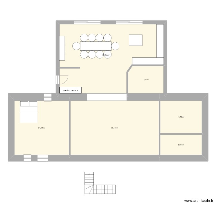 plan d'origine 3 AVEC MODIF PRISCA. Plan de 6 pièces et 140 m2