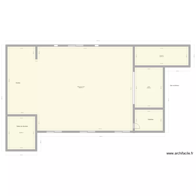 Salle des f&ecirc;tes de Boulin. Plan de 