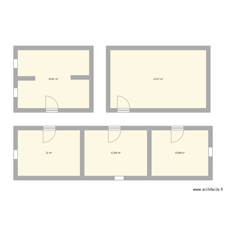 milo. Plan de 5 pièces et 75 m2