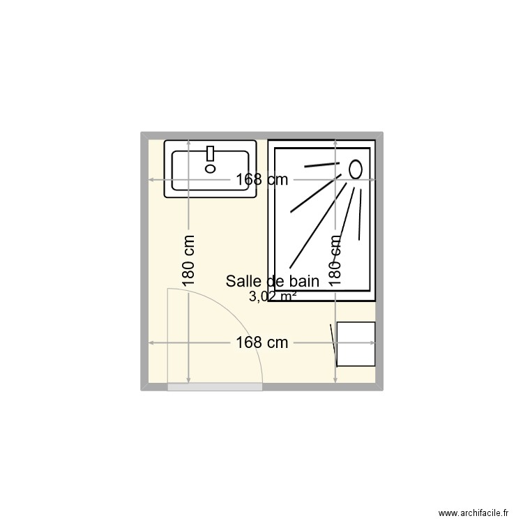 PROJET DE LA TORRE. Plan de 1 pièce et 3 m2