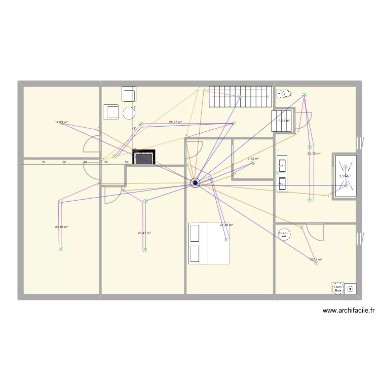 maison etage lumiere. Plan de 10  et 156 m²