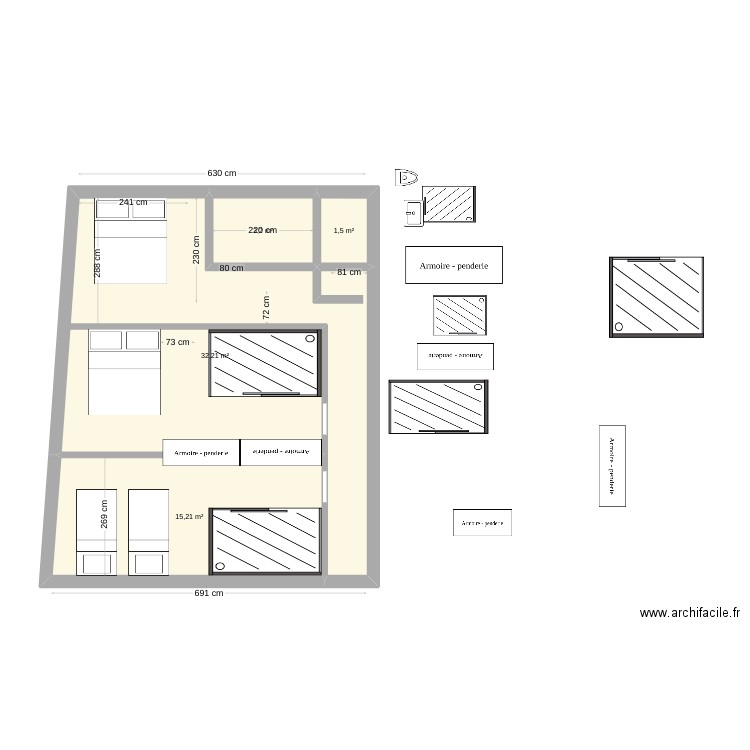 PLAN CHAMBRES JOFFRE 1ER V2. Plan de 0 pièce et 0 m2