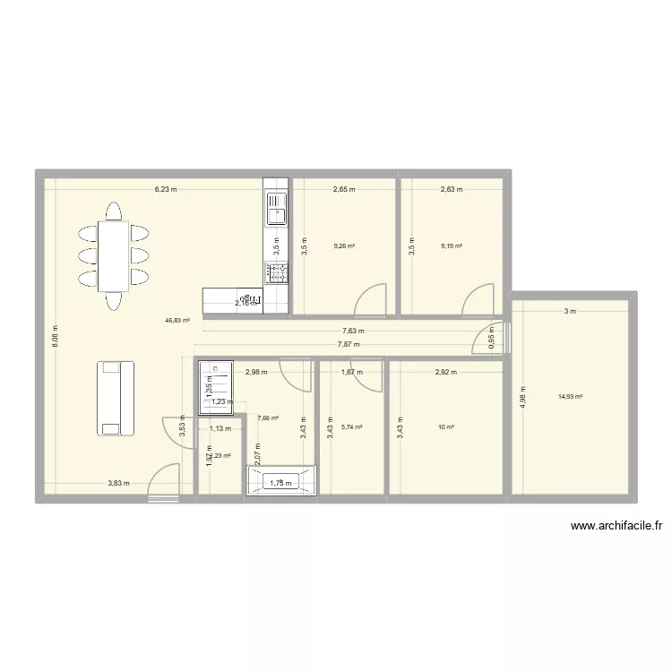 projet 1. Plan de 8  et 106 m²