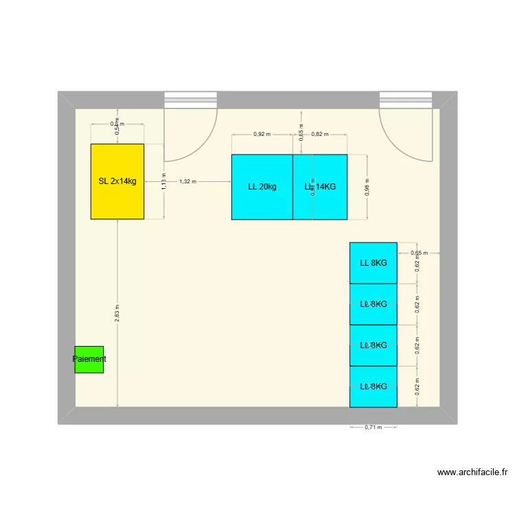 plan laverie mtp tom riquier. Plan de 1  et 25 m²