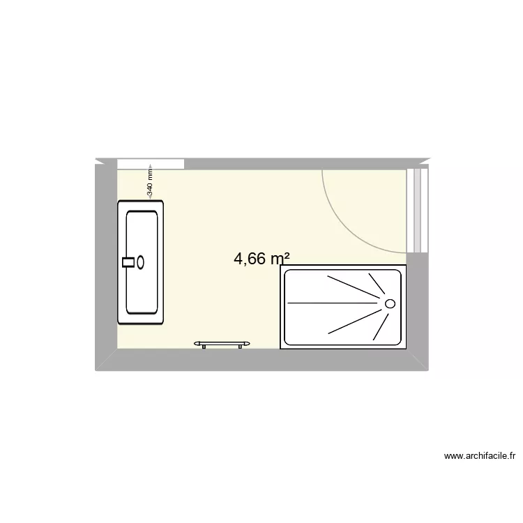 la agrde. Plan de 1  et 5 m²