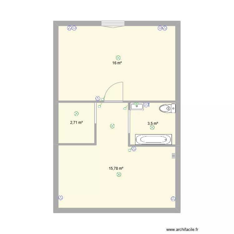 R+2. Plan de 4  et 38 m²
