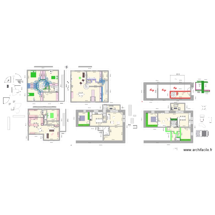appartement 34 mod 4. Plan de 40 pièces et 416 m2
