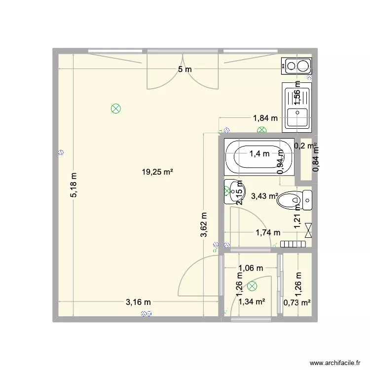 A13. Plan de 5  et 25 m²