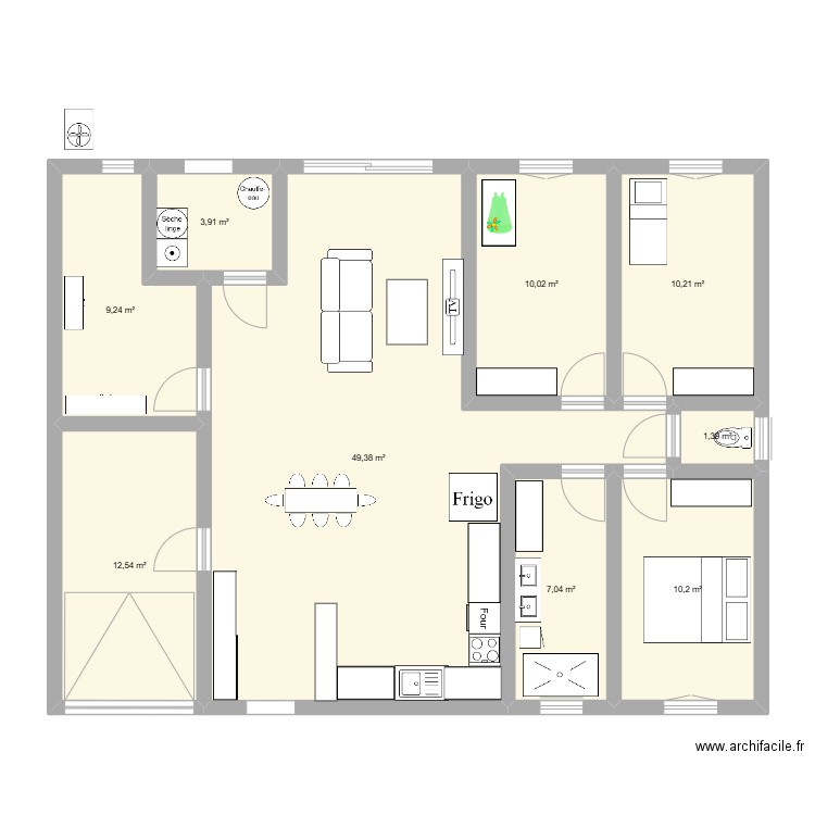maison noella. Plan de 9 pièces et 114 m2