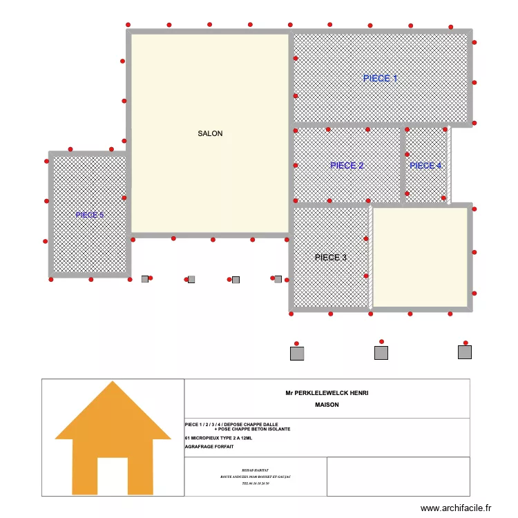 HENRI PERLELEWELCZ. Plan de 7  et 172 m²