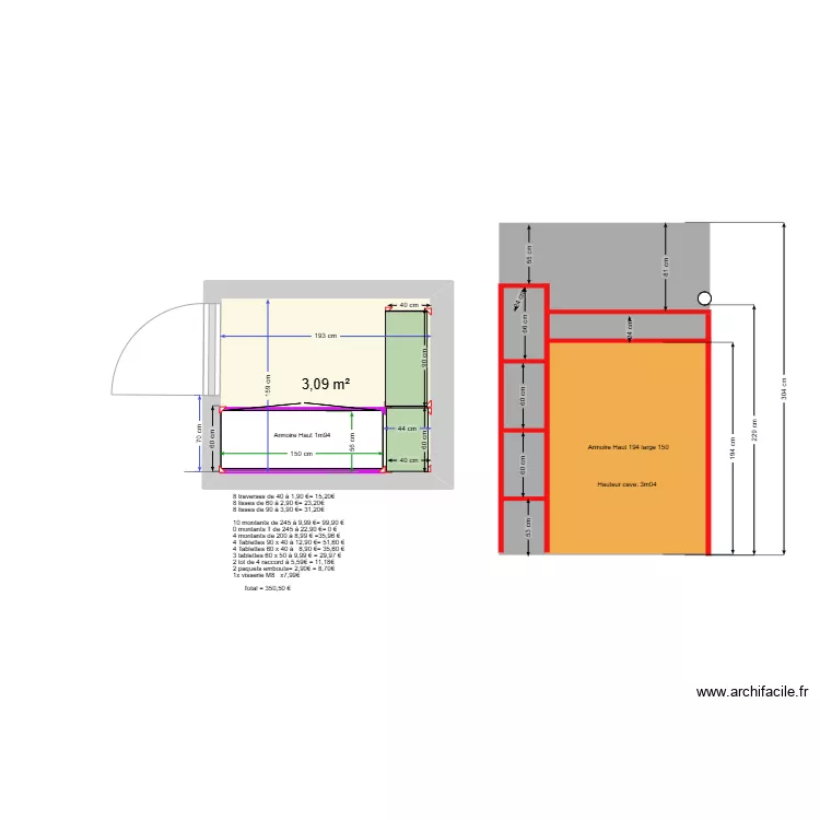 Cave Rossan_Coupe. Plan de 