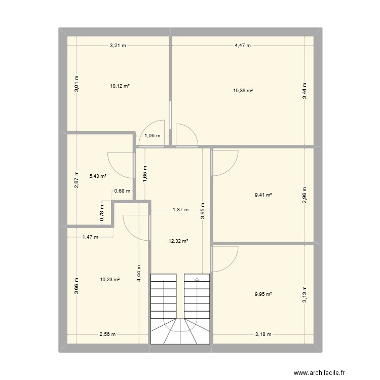 Léon 1er. Plan de 7 pièces et 73 m2