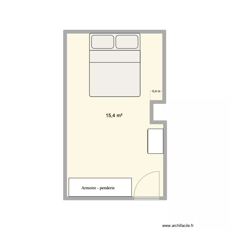 chambre parents. Plan de 1 Pièce et 15 m² chambre parents. Plan de 1 Pièce et 15 m²
