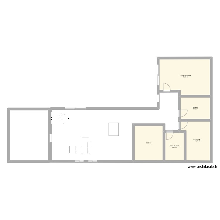 Projet. Plan de 5 pièces et 64 m2