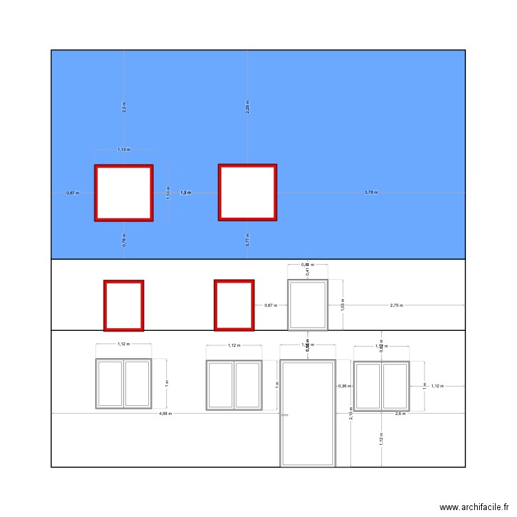 façade sud bât 4. Plan de 0 pièce et 0 m2