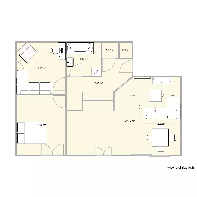 Chamalières bons m². Plan de 7 et 65 m² Chamalières bons m². Plan de 7 et 65 m²