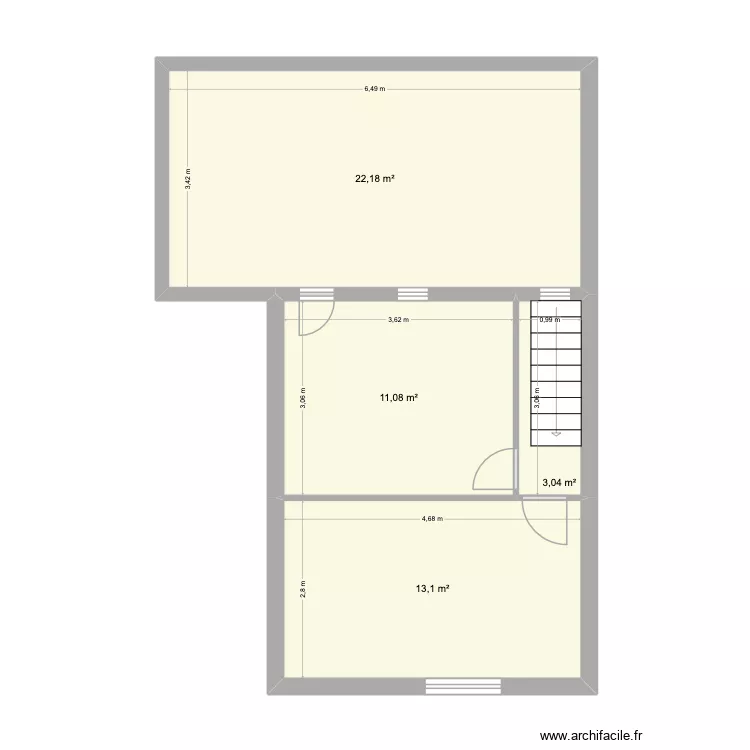 etage david. Plan de 4  et 49 m²