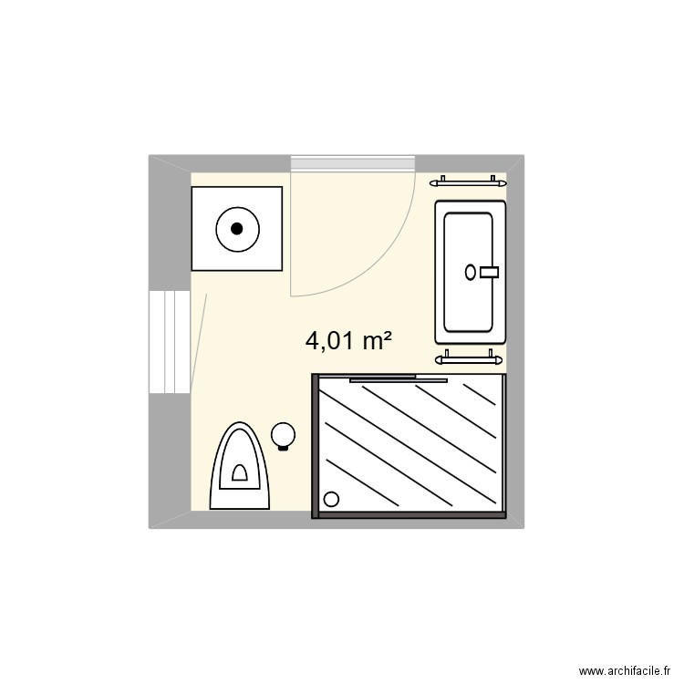 sdb parents. Plan de 1 pièce et 4 m2