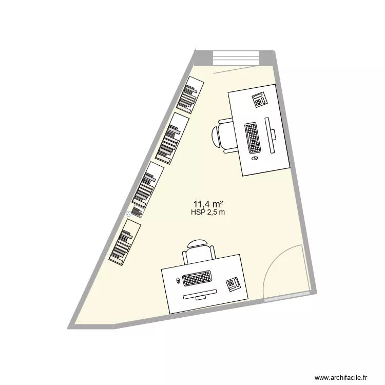 Bureau. Plan de 1 et 11 m² Bureau. Plan de 1 et 11 m²