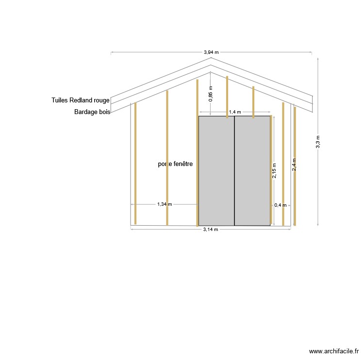 Plan fa&ccedil;ade Est bardage. Plan de 0 pièce et 0 m2