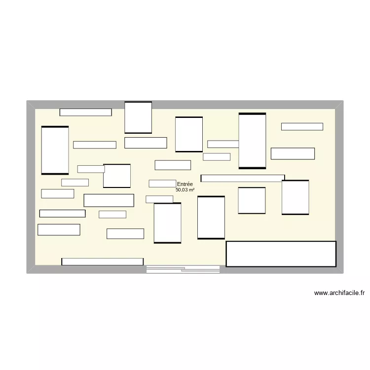 magasin. Plan de 1 Pièce et 50 m² magasin. Plan de 1 Pièce et 50 m²
